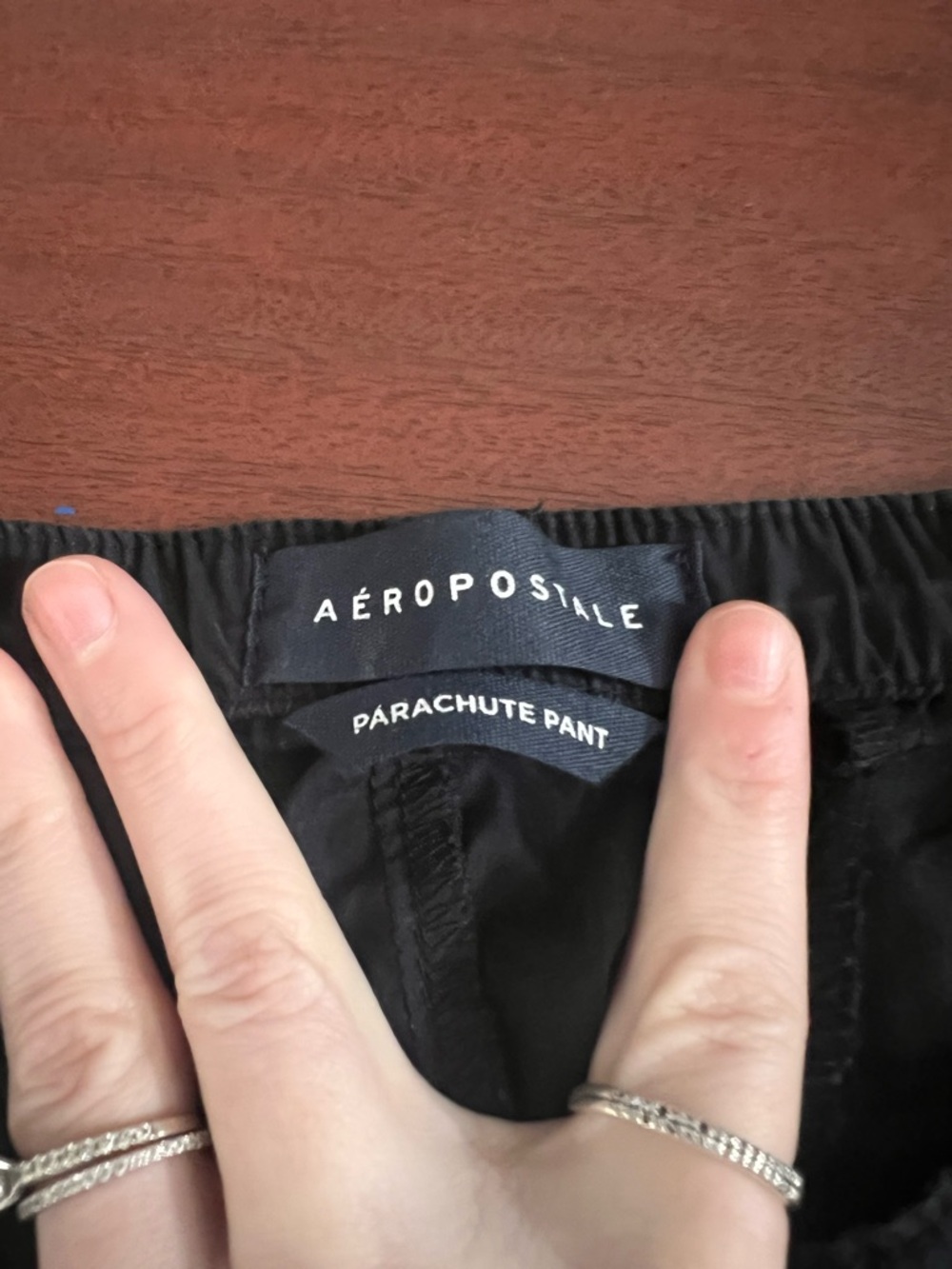Aeropostale Black Women's Drawstring Hem Joggers Parashoot - Picture 2 of 4